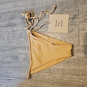 Stone Fox Swim Small Thong Side Tied Bikini Bottoms BNWT